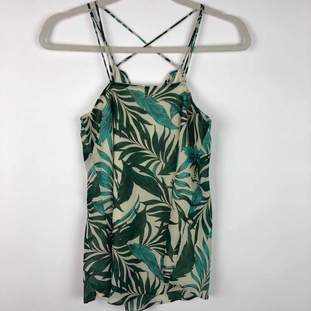 Japna Tank Top Leaf Pattern Strap Detail - Picture 5 of 7